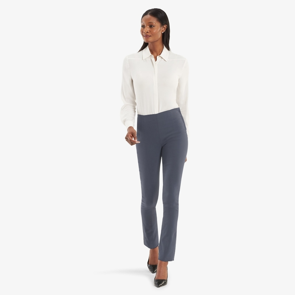 M.M. LaFleur Foster Cigarette Dress Pant in Monsoon (Blue-Gray) Size 0P Trouser - Picture 12 of 13